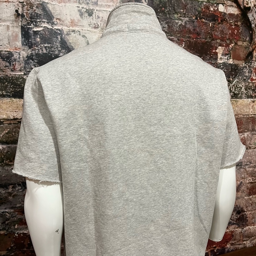 NEW USA Polo Ralph Lauren Rare short sleeve half zip Gray Varsity Sweat Top - Picture 6 of 7